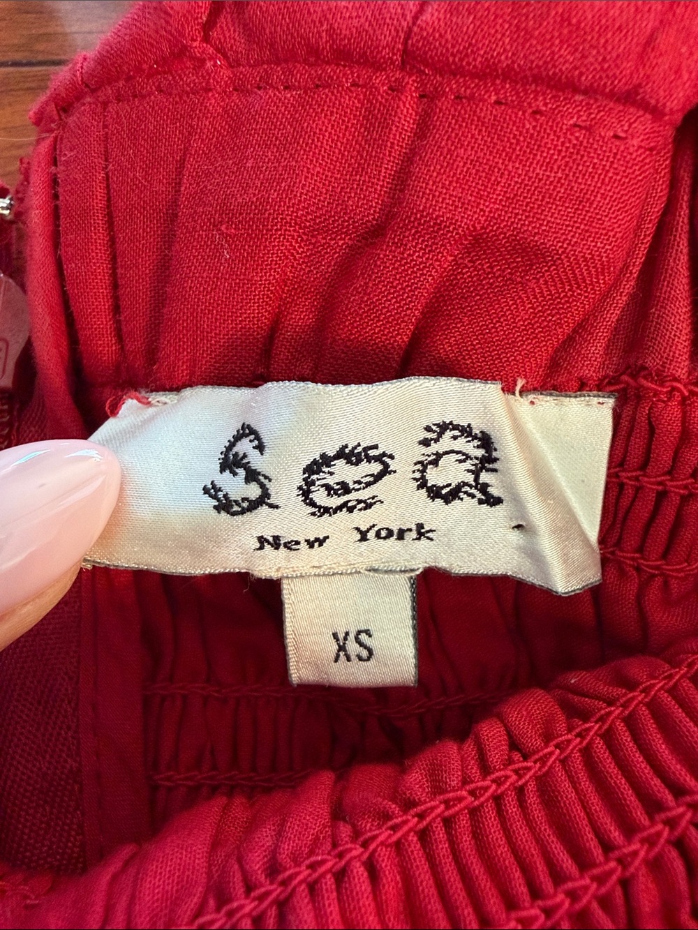 Sea New York Loren Off‑Shoulder Puff Sleeve Red  Top - Picture 6 of 7